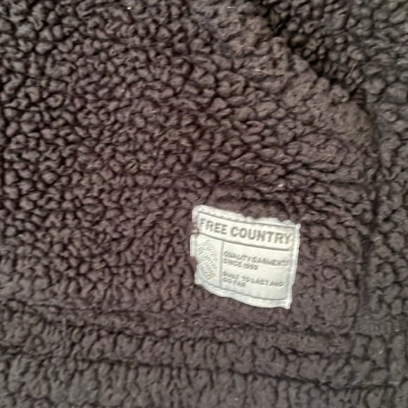 Free Country Sierra Butter Pile sherpa jacket full zip pockets black medium - Picture 2 of 5